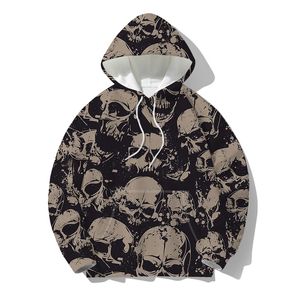 Heren Hoodies Sweatshirts American Retro Large Size Skull Graphic Hooded Sweatshirt Mode Oversized Ademend Jumper Ins Y2K Loose Sweater Hoodie 230721
