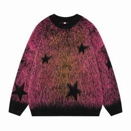 Sweats à capuche pour hommes Sweatshirts American Tie Dyed Pull en peluche à manches longues pour hommes et femmes High Street Lâche Casual Laine d'hippocampe Pulls tricotés 2023yolq