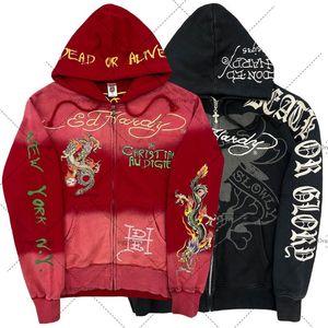 Sudaderas con capucha masculina Sweinshirts American Y2K retro Harajuku Casual Chaqueta High Street Hiphop de gran tamaño Hombres Punk Rock Skull Pareja Candilla 230711 230711