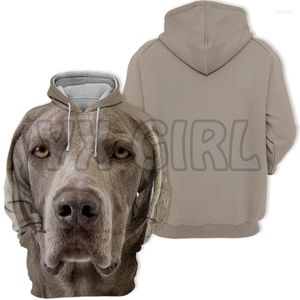 Sweats à capuche pour hommes Sweats Animaux Chiens Braque de Weimar Happy 3D Imprimé Unisexe Pulls Drôle Chien Sweat À Capuche Casual Rue Survêtement Hommes