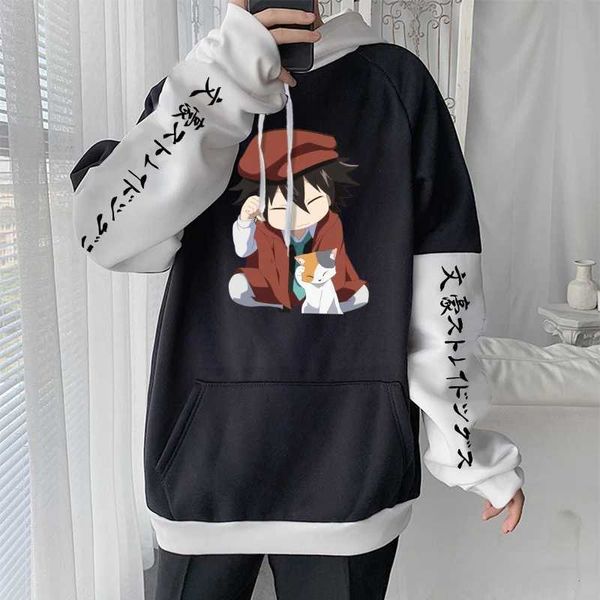 Sweats à capuche pour hommes Anime Bungo chiens errants chiens kawaii garçon edogawa rampo imprimé sweats à capuche harajuku dessin animé strtwear long slve plus taille sweat-shirt t240510