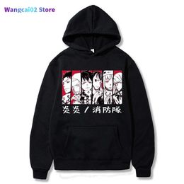 Heren Hoodies Sweatshirts Anime Fire Force Hoodie Shinra Kusakabe Akitaru Obi Grafische hoodie voor mannen Sportkleding Cosplay Kleding Harajuku Pullover 021523H