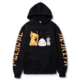 Heren Hoodies Sweatshirts Anime Fruit Basket Hoodie Three Kitties Cozy Tops Sweatsuit Sudadera Felpa Moletommen's