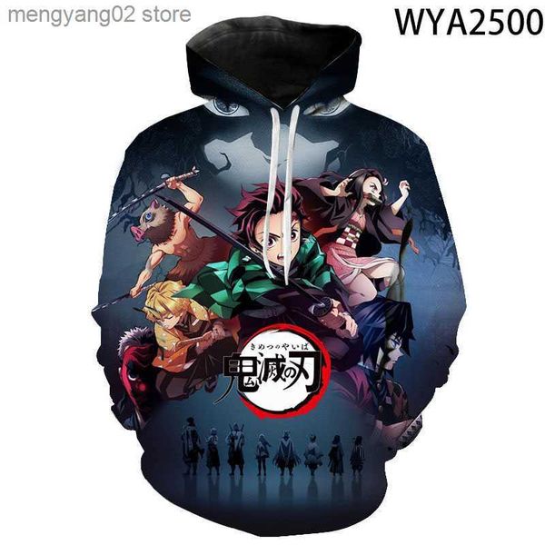 Sudaderas con capucha para hombre Sudaderas con capucha Anime Demon Slayer Kimetsu no Yaiba Cosplay Sudaderas Hombres Mujeres Niños Kamado Tanjirou Nezuko espada Cool Pullover T23628