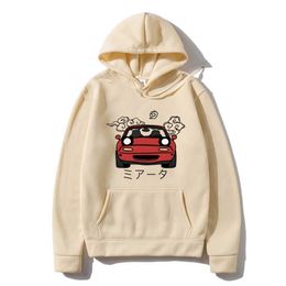Sweats à capuche masculins Anime Initial D Hoodie JDM Automobile japonais Miata MX5 Sweat à capuche imprimé SweetShirts Crewneck Pullover Tops Men Vêtements T240425