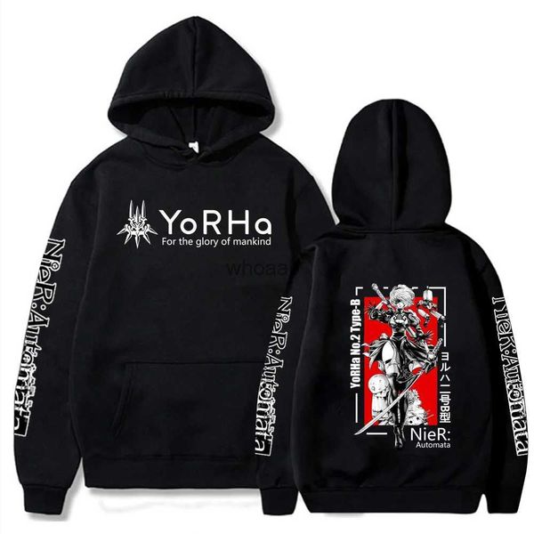 Sweats à capuche pour hommes sweats Anime Nier automates à capuche hommes/femmes sweat à capuche et manches longues sweat décontracté Cosplay YQ231013