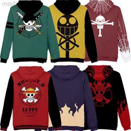 Heren Hoodies Sweatshirts Anime One Piece Kleding Hoodie Sweatshirt Mannen One Piece Luffy Coat Hooded Pullover Heren Jongens Winter Lange mouwen Tops HKD230731