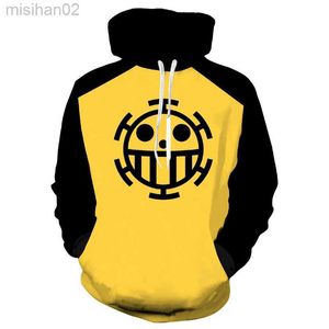 Sweats à capuche pour hommes Sweats Anime One Piece Sweat à capuche 3D Sweats Trafalgar Law Cosplay Pirates Of Heart Thin Pullover Hoodies Tops Outerwear Coat Outfit HKD230731