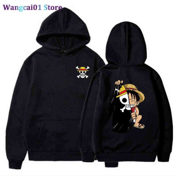 Sweats à capuche masculine Sweatshirts Anime One Piece Sweatons Men Fomes Fashion Luffy Pulporat à sweat surdimension