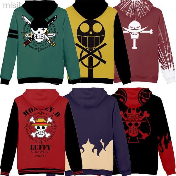 Sweats à capuche pour hommes Sweats Anime One Piece Vêtements Sweat à capuche Hommes One Piece luffy Manteau Pull à capuche Hommes Garçons Hiver Manches longues Tops HKD230731