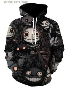 Hoodies voor heren Sweatshirts Anime Skeletmeisjes Print Hoodie Heren Casual capuchonsweater met kangoeroezak Street chic Voor Winter Herfst 2023 Q231204