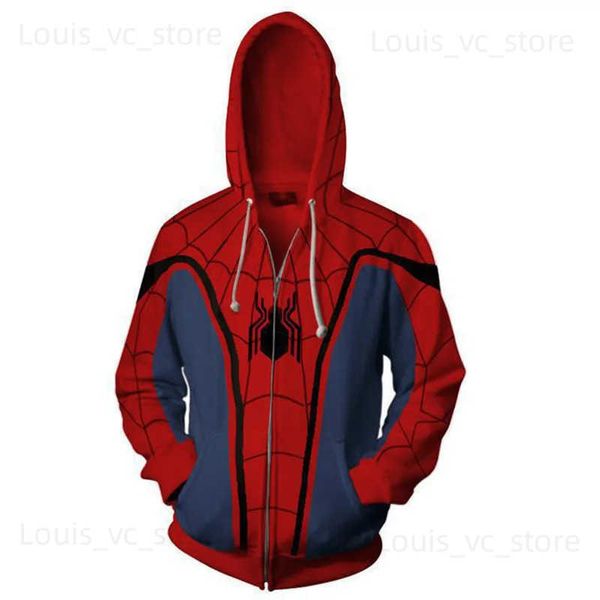 Sweats à capuche masculine Sweatshirts Anime Superhero Coat à capuche Cosplay Come Men Femmes 3D Impression numérique Vestes Cardigan Tops T231221