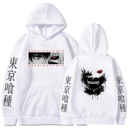 Sudaderas con capucha para hombre Sudaderas con capucha Anime Tokyo Ghoul Ken Kaneki Sudaderas con estampado gráfico Hombres Casual Hip Hop Streetwear Pareja Jerséis Sudadera con capucha suelta 231006