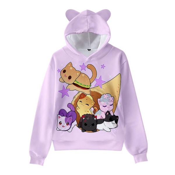 Sudaderas con capucha para hombre Sudaderas Aphmau Merch Sudadera con capucha para niños Hombres/mujeres Sudadera Harajuku Ropa de calle Hip Hop Kawaii Oreja de Gato Jersey Chaqueta con capucha