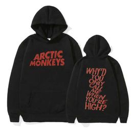 Sweats à capuche masculine Sweatshirts Arctic Monkey Letter Graphic Hoodie Mens Women Fashion Pullover Swetshirts Flce Hip Hop Surdimensionné surdimensionné Strtwear T240428
