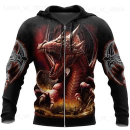 Heren Hoodies Sweatshirts Armor Tattoo en Dungeon Dragon 3D Gedrukte Unisex Deluxe Hoodie Men Sweatshirt Zip Pullover Casual Jacket Tracksuit T231221