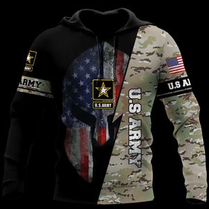 Heren Hoodies Sweatshirts Leger Veteran Dames 3D Merk Jassen Kwaliteit Pullover Fashion Trainingspakken Streetwear