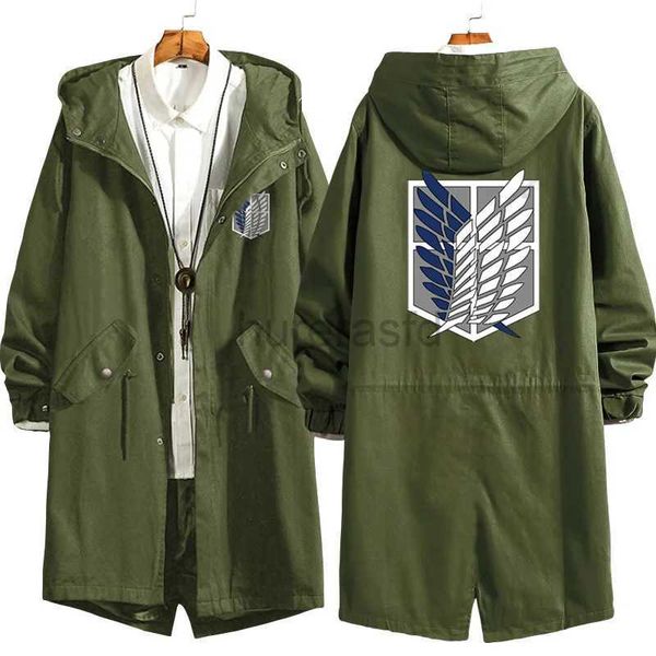 Sudaderas con capucha para hombre Sudaderas Att ack on Ti tan Cosplay Trench Jackets Sudadera con capucha larga Shingeki No Kyojin Sasha Braus Ymir Armin Cosplay Wings of Liberty 3XL 24318