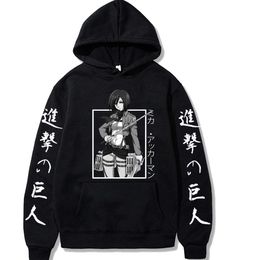 Sweats à capuche pour hommes Sweatshirts Attaque sur Titan Anime Hoodie Pulls Tops Manches Longues Casual Mode Femme G221008