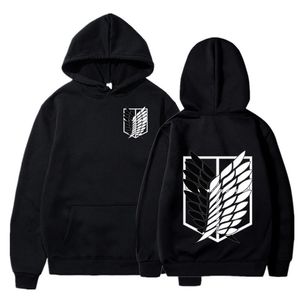 Heren Hoodies Sweatshirts Attack on Titan Hoodie Japanese Anime Hingeki No Kyojin Graphic Sweatshirt Pullover Casual Hooded Streetwear Tops Unisex 220826