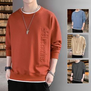 Heren Hoodies Sweatshirts Herfst 2023 O-Neck T-shirt T-shirt Koreaanse 3D-trui losse bodem shirt Jacket Men Crewneck Swe