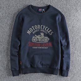 Sweats à capuche pour hommes Sweatshirts Automne American Retro 420g Locomotive Pig Sweat-shirt imprimé avec velours Mode Pur coton Pull en vrac Sportwear 221129