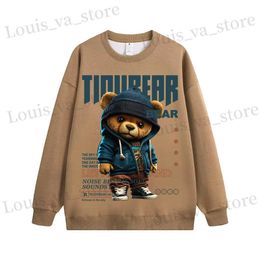 Sweats à capuche pour hommes Sweatshirts Automne Sweat-shirt en coton pour hommes Coréen Hiver Chaud T-shirt à manches longues de haute qualité T-shirt noir T-shirt à col rond Hommes Vêtements T231016