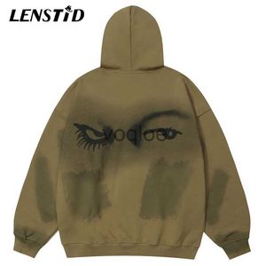 Sudaderas con capucha para hombres Sudaderas Otoño Hombres Zip Up Sudaderas con capucha de gran tamaño Hip Hop Eye Impresión gráfica 2023 Streetwear Harajuku Casual Sudaderas con capucha de algodón J231130