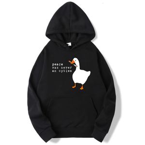 Heren Hoodies Sweatshirts Herfst Winter Sudadera Hombre Vrede was nooit een optie Gans Hoodie Unisex Capuchon Voor Vrouwen 221130