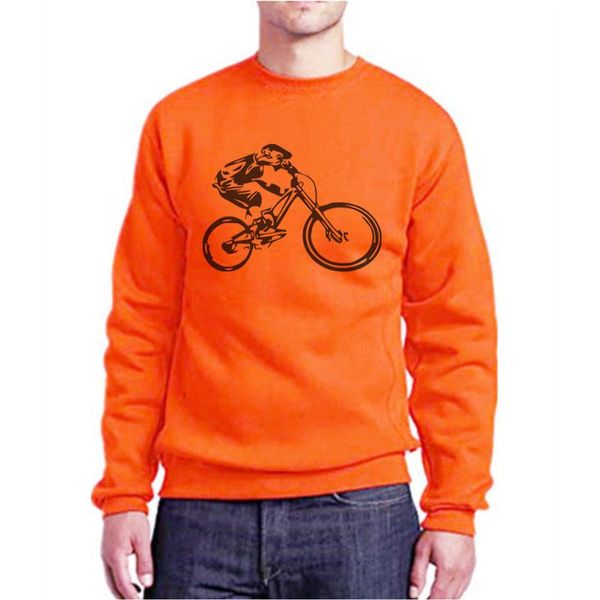 Sweat-shirt à capuche pour hommes, doublure polaire chaude, surdimensionné, imprimé vélo, grande taille, pulls, nouveauté, automne hiver