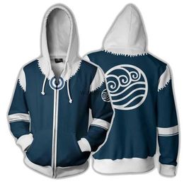 Sudaderas con capucha para hombre Sudaderas Avatar The Last Airbender Sudaderas con cremallera con estampado 3D Hip Hop Sudaderas para hombres Primavera Otoño Chaquetas para niños Abrigos de calle Harajuku