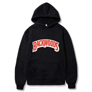 Sweats à capuche masculine Sweatshirts Backwoods Hoodie Mens à la mode lettre graphique imprimé Womens Casual Harajuku Street Vêtements Zippered Q240522