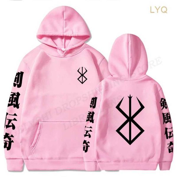 Sweats à capuche pour hommes Sweatshirts Berserk Sweat à capuche Hommes Manteau de mode Japonais Anime Enfants Hip Hop Femmes Sweat-shirt Garçon Pull Hommes Vêtements PH76