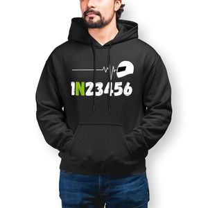 Heren Hoodies Sweatshirts Biker Motorcyclist Heartbeat 1n23456 Race Cotton Losse Pullover Hoodie Herfst Oversize Casual Men