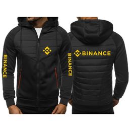 Heren Hoodies Sweatshirts Binance Crypto 2022 Katoenen Jackets Warmer Hoody Splited Print Casual Hooded Zipper Streetwear Topsmen '