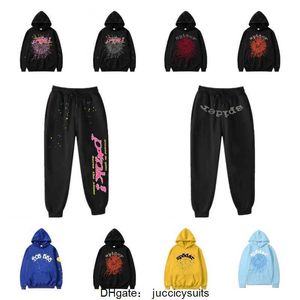 Sweats à capuche pour hommes Sweatshirts Black Brown Spider Sweat à capuche Photo réelle Survêtement Web Pulls Sp5der 555555 Pantalon de survêtement Ensemble JAXD