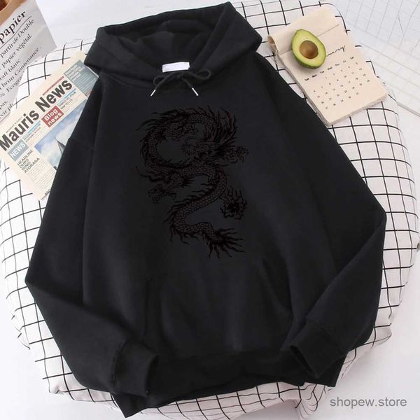 Sweats à capuche pour hommes Sweatshirts Black Dragon Tattoo Stickers Funny Prints Sweats à capuche pour hommes Funny Street Sweatshirt Casual S-Xxl Vêtements Sport Loose Hoodie MenS