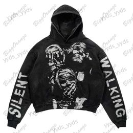 Herenhoodies Sweatshirts Zwart High Street Katoen Gothic Matta Mummy Print Trui Street Casual Hoodie ins Topjas voor heren en dames Y2K-sweatshirt T231123