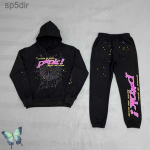 Heren Hoodies Sweatshirts Zwart Sp5der Trainingspak 555555 Schuimprint Roze Hot Drill Diamonds Spider Hoodie Sweatshirt Set Heren Dames Joggingbroeken 5YHQ