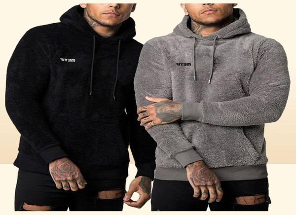 Sudaderas con capucha para hombre Sudaderas con capucha en blanco y gimnasio Sudadera con capucha Sudadera Sudadera Invierno Cálido Fuzzy Terciopelo grueso bordado Hombres personalizados7565074