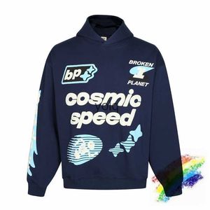 Sweats à capuche pour hommes Sweatshirts Bleu Cosmic Speed Puff Imprimer BROKEN PLANET Sweat à capuche Hommes Femmes Pulls de haute qualité Oversize Hoodyolq