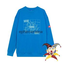 Heren Hoodies Sweatshirts Blauw Borduur Batik CAVEMPT CE CREW NECK Mannen Vrouw Hoodie Vintage Jas CAV EMPT Crewneckephemeralew