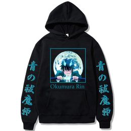 Heren Hoodies Sweatshirts Blue Exorcist Harajuku Anime Okumura Rin Hoodie Sweatshirt Sportswear Loog Mouw Hooded