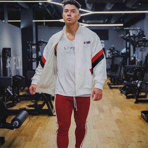 Sweats à capuche pour hommes Sweatshirts Bodybuilding Fitness Sweat à capuche Coton Zipper Casual Sport Jogging Tops Gym Running Manches longues Manteaux Automne Hommes Vêtements