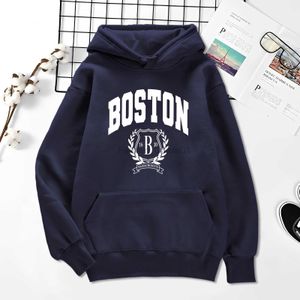 Sweats à capuche masculine Sweatshirts Boston 1630 Personnalité Art Printing Hoodies Mens Automne Sweet Loose Sweet Craetive Fleece Sweet Hoody Hip Hop Streetwear D240429