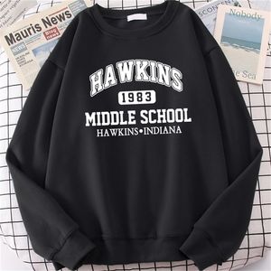 Heren Hoodies Sweatshirts Brand 1983 Middle School Print Men Autumn Fleece Oversized Hoodie Crewneck Hip Hop Deskleding Warm 220919