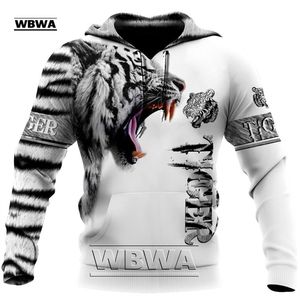Sweats à capuche pour hommes Sweatshirts Marque Mode Automne Lion Blanc Tiger Skin 3D All Over Imprimé Hommes Sweat-shirt Unisexe Zip Pull Casual Veste 220929