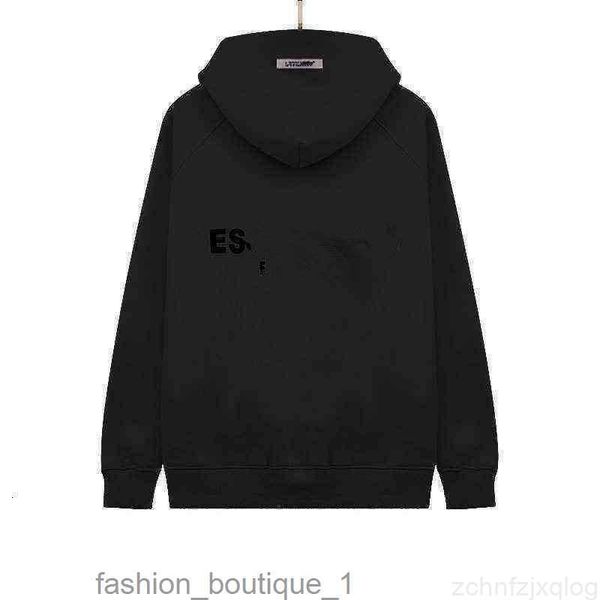 Sweats à capuche pour hommes Sweat-shirts Marque Brouillard Automne et Hiver Essentiel Double Fil Pull en Peluche Retour Lettre Impression Colle Patch Sac Veste Wya09ZDF0