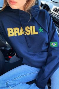 Heren Hoodies Sweatshirts BRAZILIË Oversized Sweatshirt 2023 Herfst Goth Hoodie Mannen Vrouwen Grunge Capuchon Jas Streetwear Y2K Kleding Jas 230826