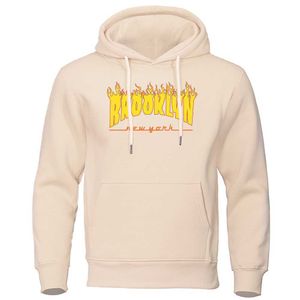 Sudaderas con capucha para hombre Sudaderas Brooklyn New York Fire Design Ropa para hombre Lana Todo fósforo con capucha Sudaderas con capucha de creatividad de gran tamaño Gráficos Sudadera con capucha Harajuku para hombres